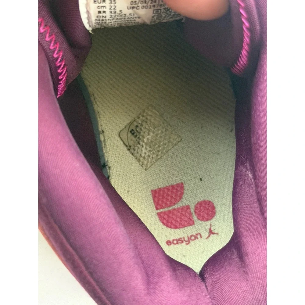 Jordan Stadium 90 EasyOn Kids Size 3Y Pink Purple Metallic Silver FQ1282-600